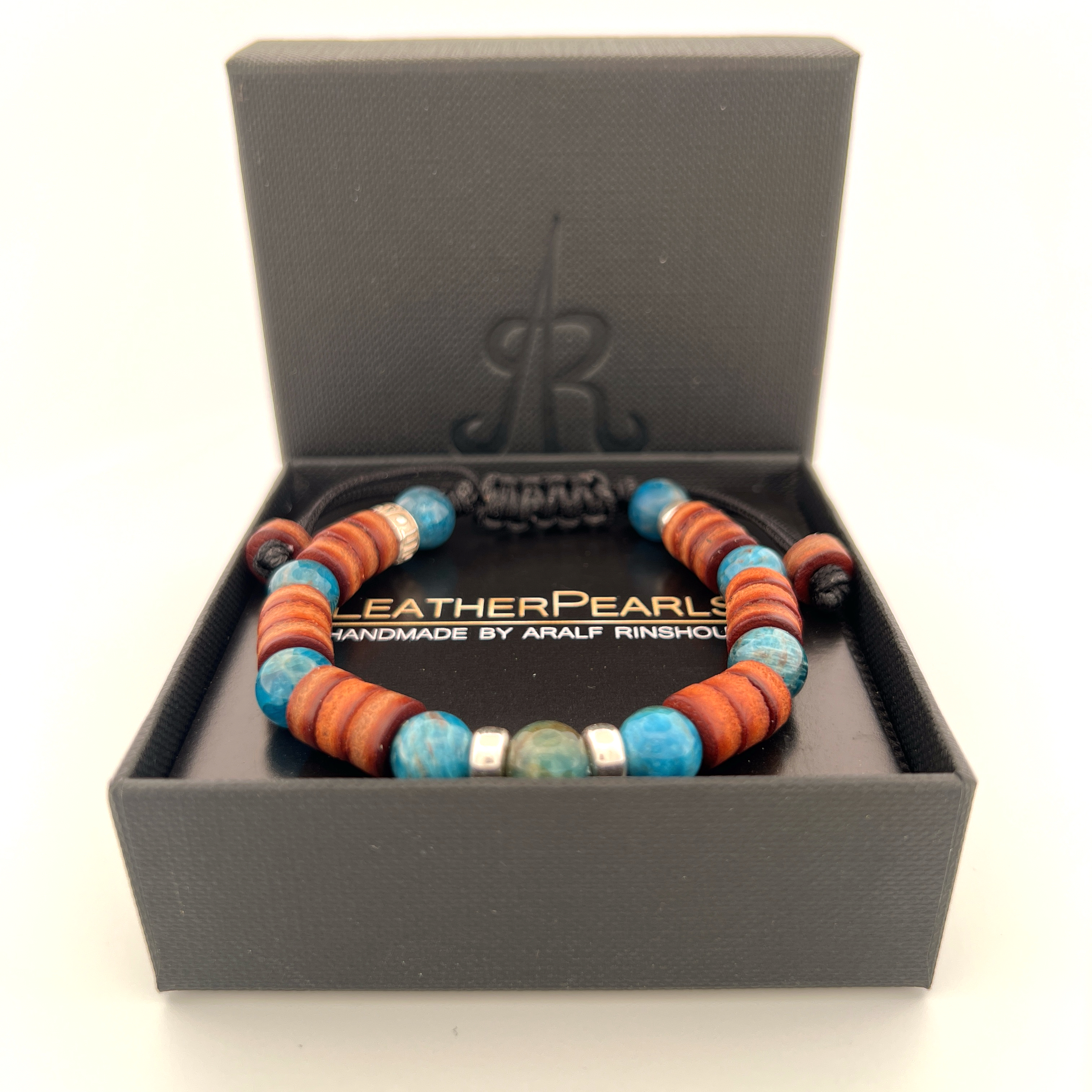 Preview: LeatherPearl Makramee-Armband mit Apatit